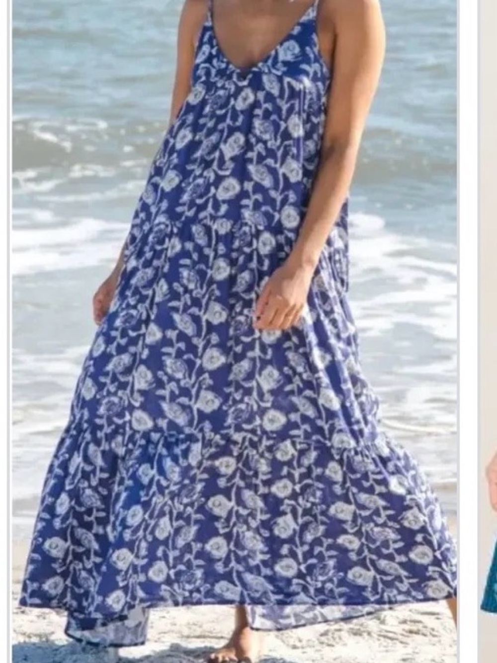 NATURAL LIFE Brooklyn Cotton Block Print Floral Maxi Dress